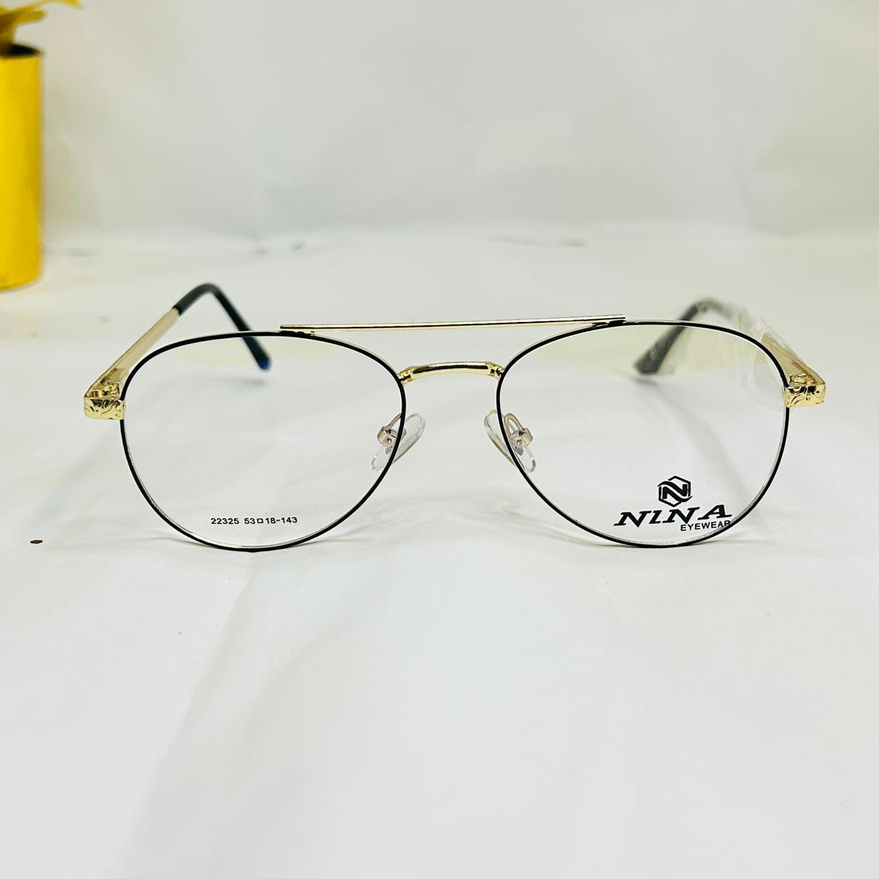 Classic Clubmaster Glasses - Black & Gold