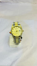 Iced Out Two-Tone Quartz Watch - Crystal Embellished
